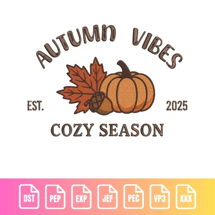 Autumn Vibes Pumpkin Logo Holiday | M009