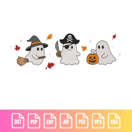 Cute Halloween Ghosts Trio Holiday | M002