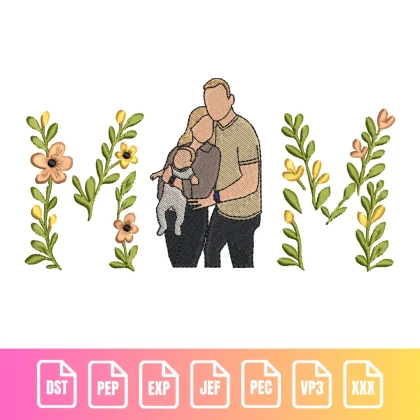 Cute Family with Baby Floral | C003