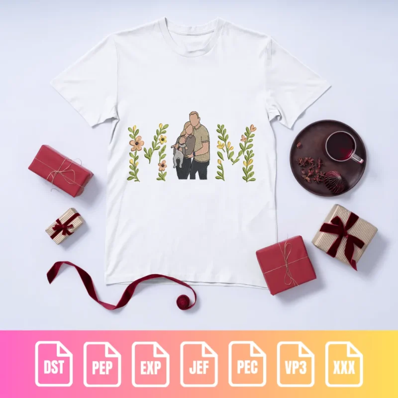 Cute Family with Baby Floral | C003 - Image 2