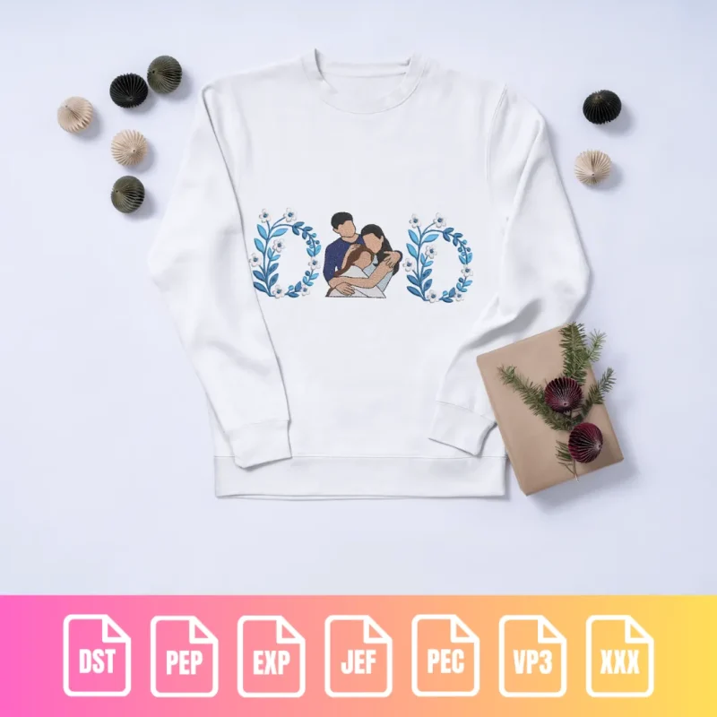 Family Hug with Floral Frame | C004 - Image 2