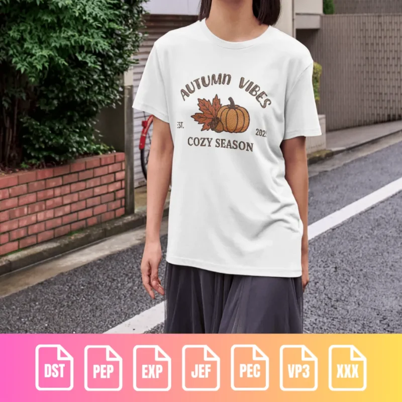 Autumn Vibes Pumpkin Logo Holiday | M009 - Image 3