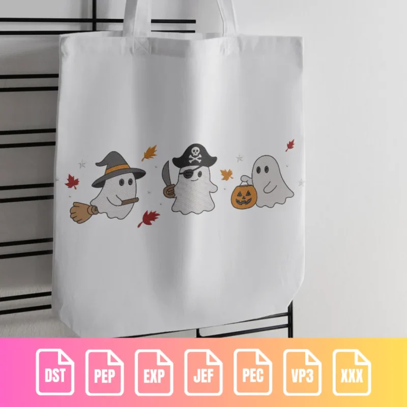 Cute Halloween Ghosts Trio Holiday | M002 - Image 5