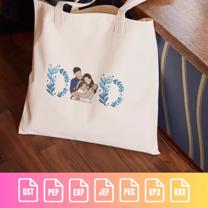 Family Hug with Floral Frame | C004 - Image 5