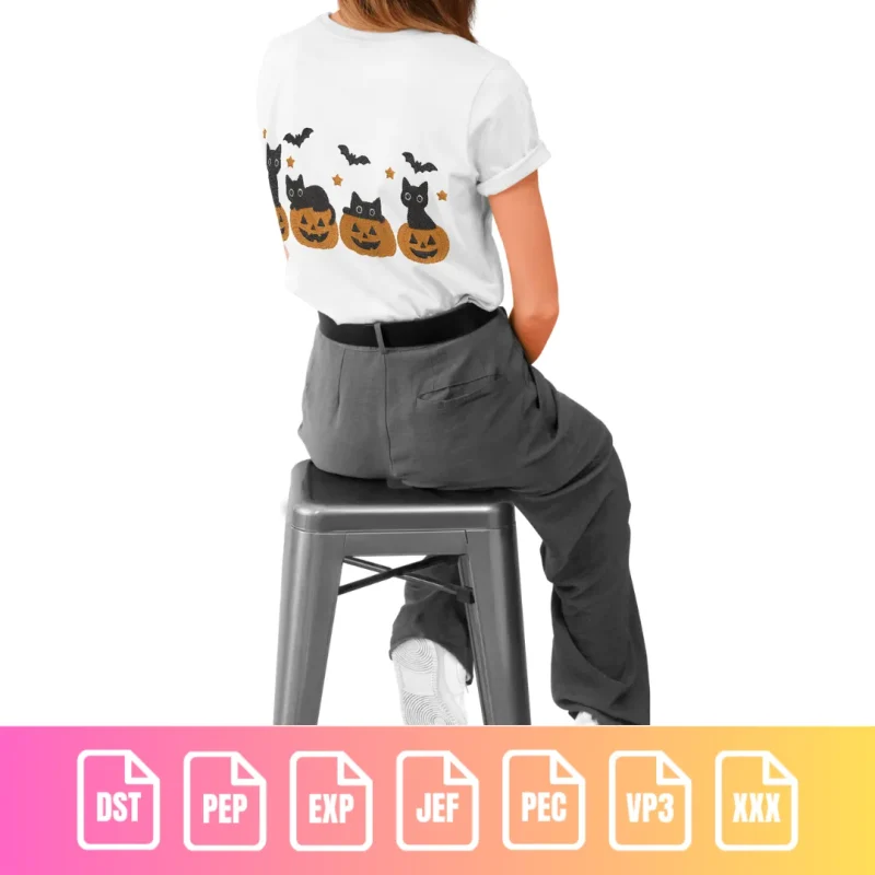 Halloween Cats & Pumpkins - Spooky Holiday Pattern | C001 - Image 5