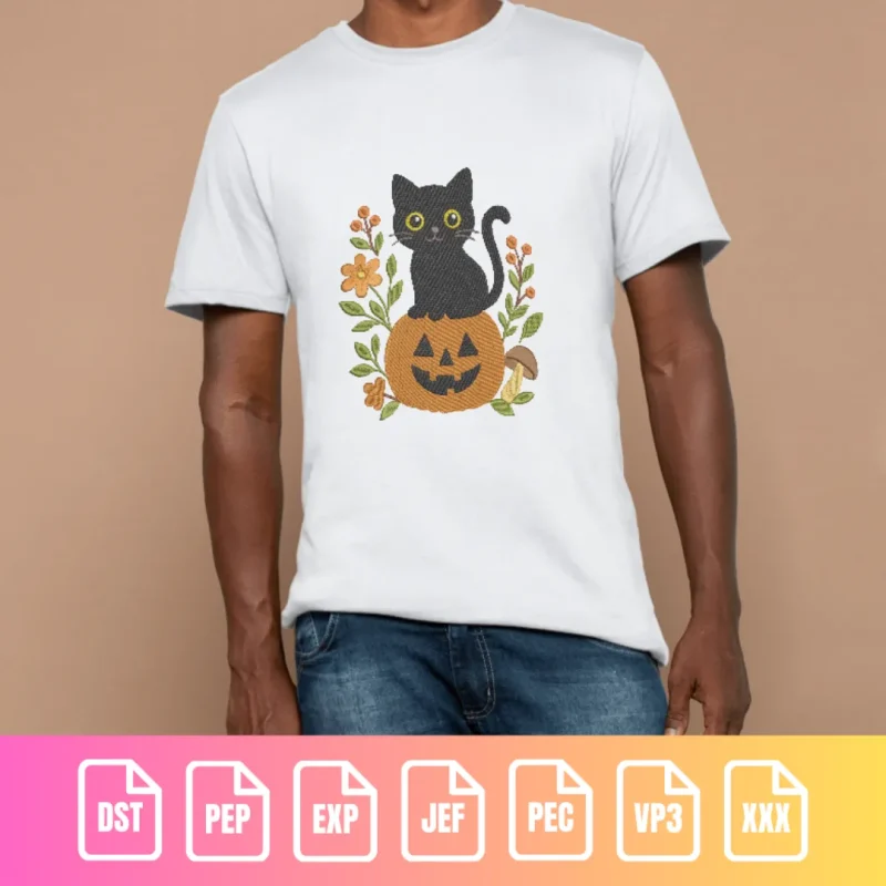 Cute Halloween Black Cat on Pumpkin Animal Holiday | C002 - Image 6