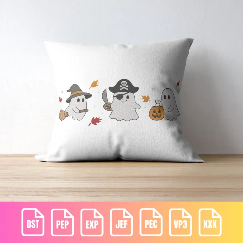 Cute Halloween Ghosts Trio Holiday | M002 - Image 6