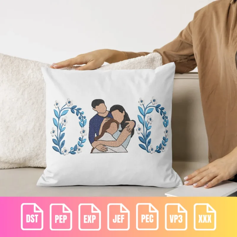 Family Hug with Floral Frame | C004 - Image 6