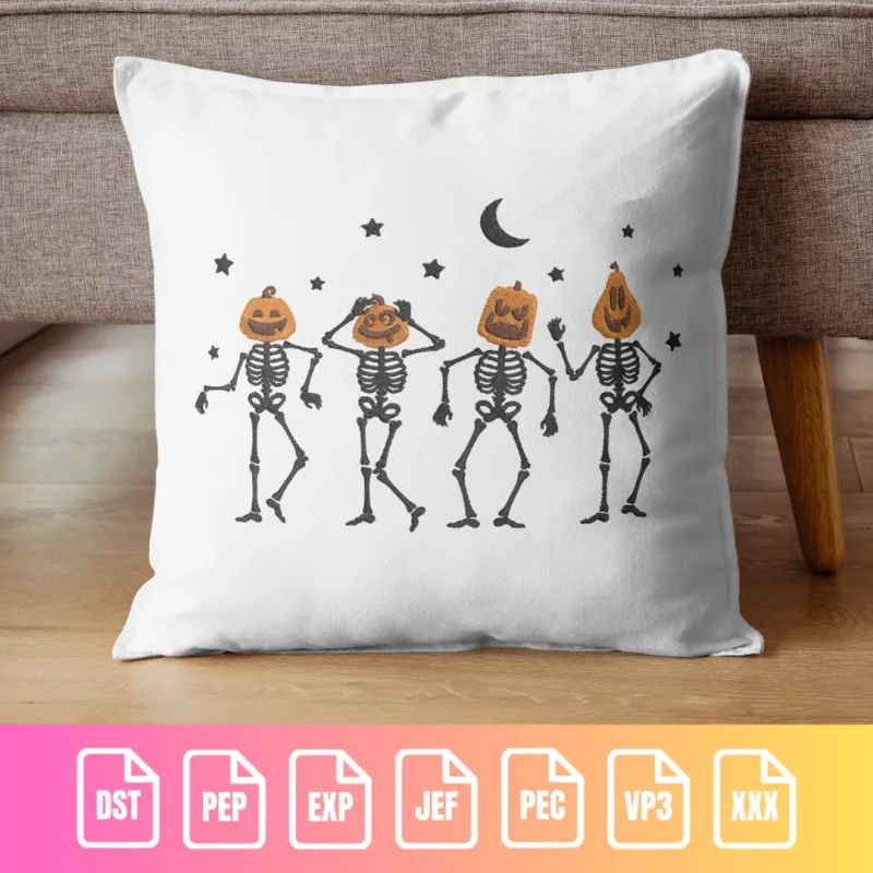 Dancing Pumpkin Skeletons Halloween | M004 - Image 6