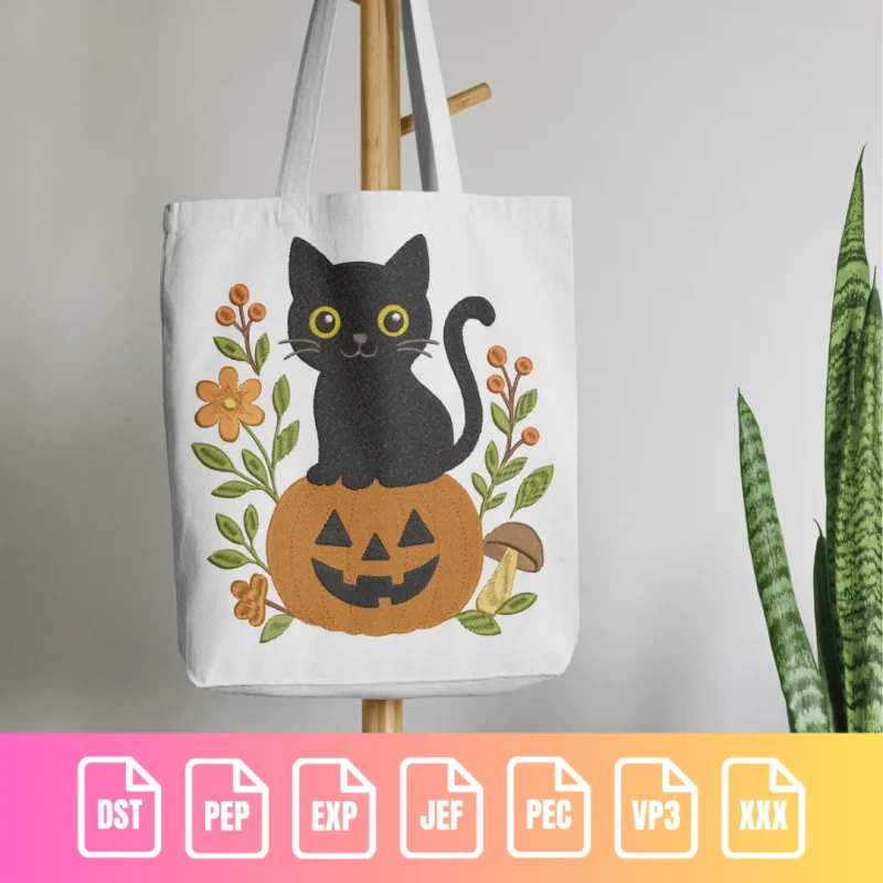 Cute Halloween Black Cat on Pumpkin Animal Holiday | C002 - Image 7