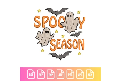 Spooky Season Ghosts Bats Halloween | C015