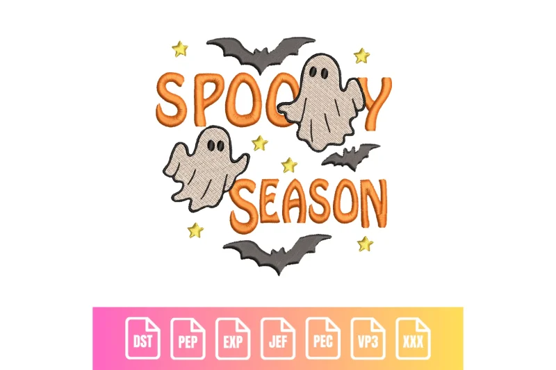 Spooky Season Ghosts Bats Halloween | C015