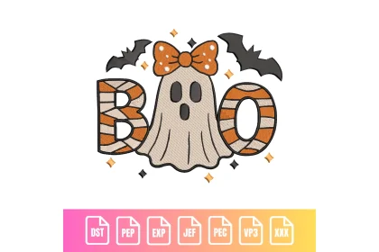 Cute Boo Ghost Bats Halloween | C017