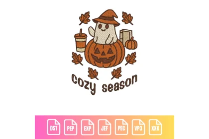 Cute Cozy Season Ghost Pumpkin Fall | C013